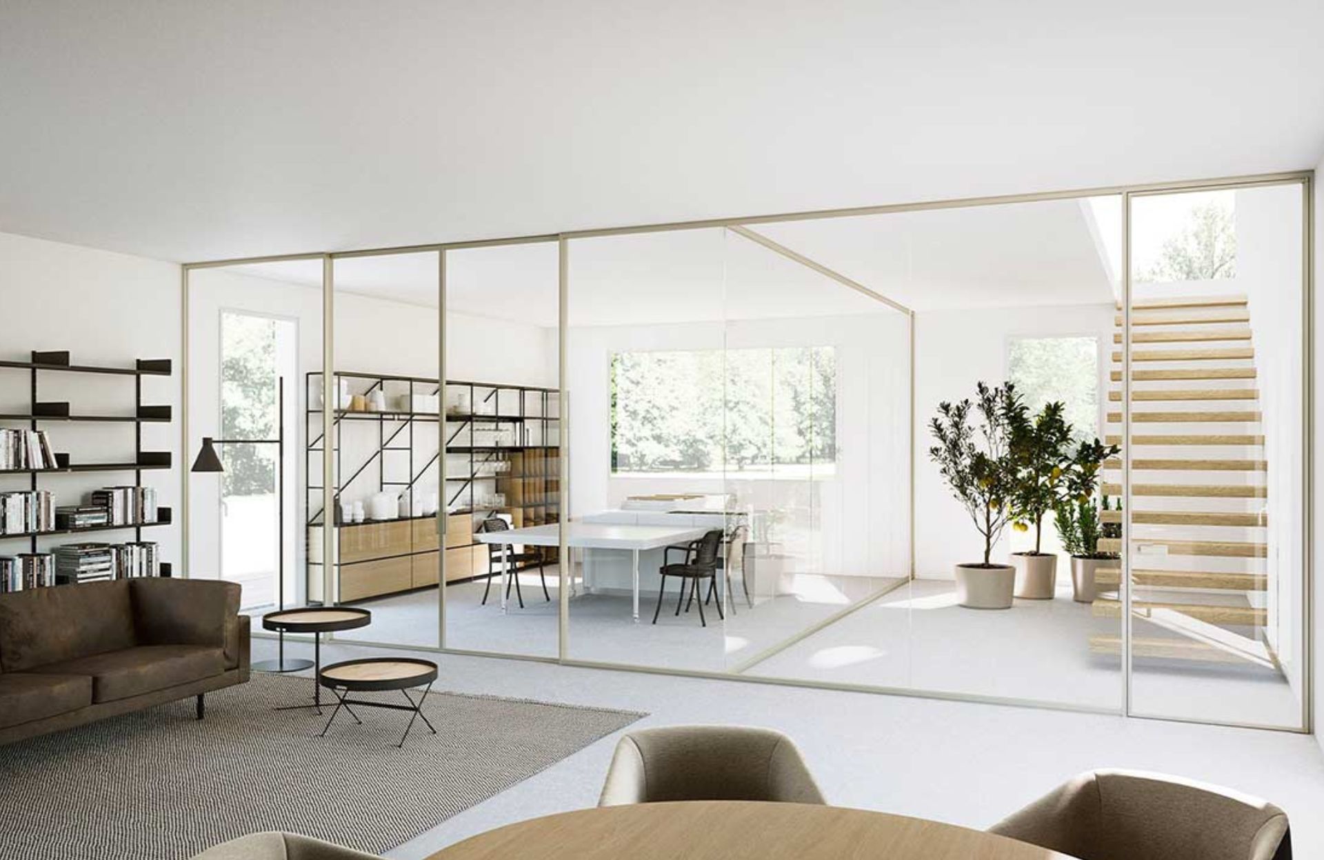 Pareti in vetro su misura